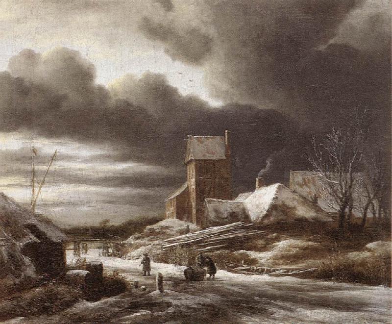 Jacob van Ruisdael Winter Landscape Norge oil painting art